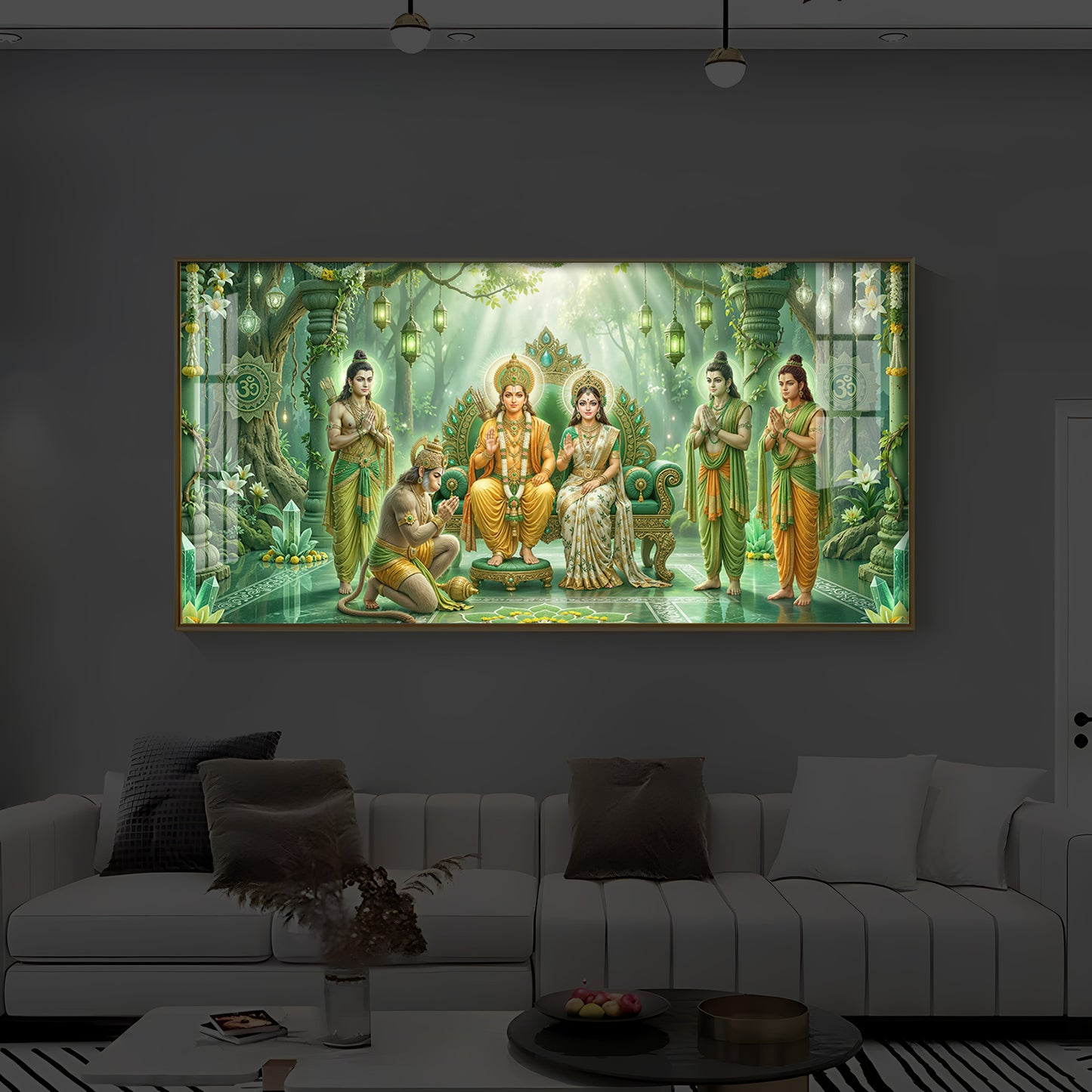 Siya Ram Ji Modern Luxury Backlight Horizontal Wall Art