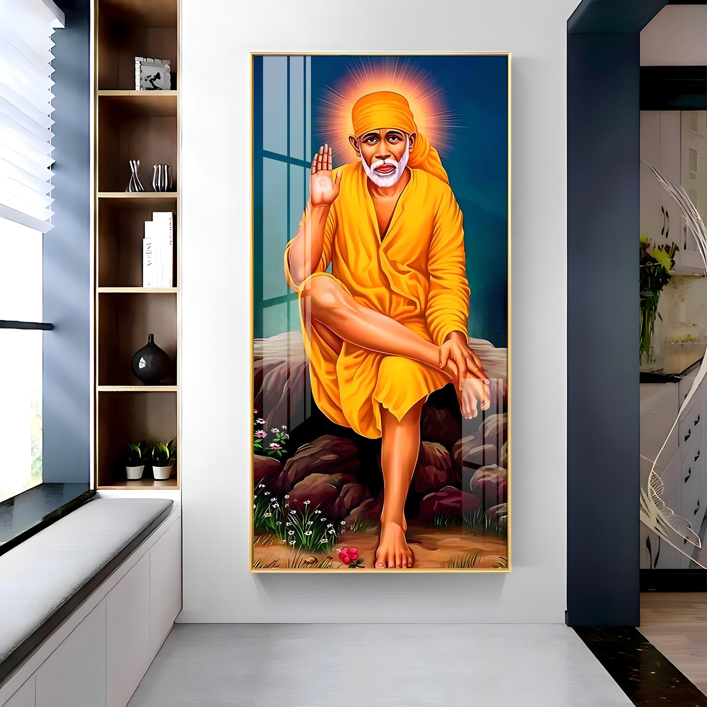 Shirdi Sai Baba Premium Acrylic Vertical Wall Art