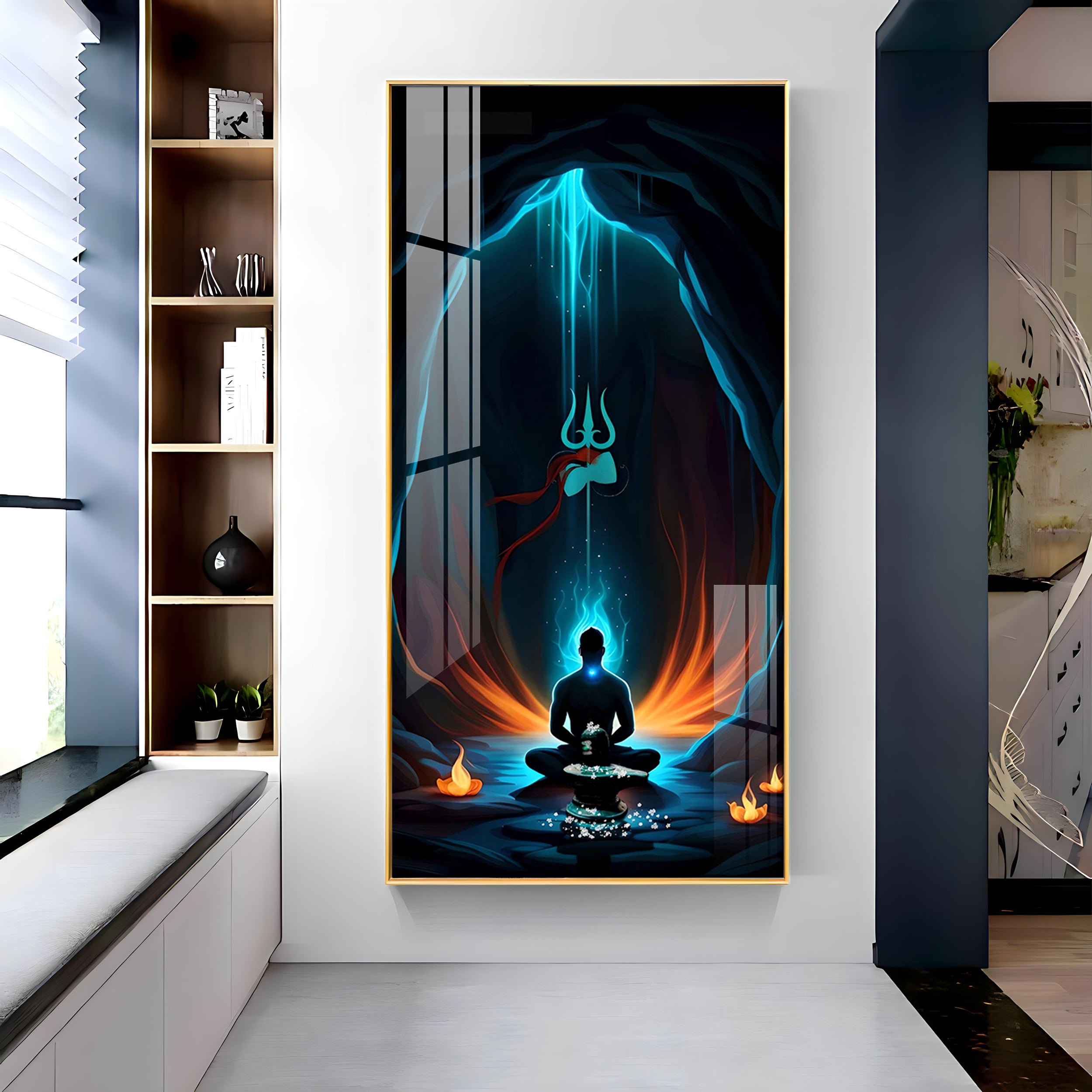 Jai Mahakal Premium Acrylic Vertical Wall Art