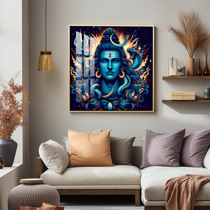 Lord Mahadev Shiva Premium Acrylic Square Wall Art