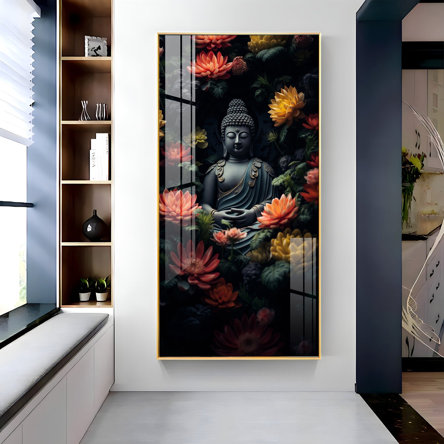 Majestic Buddha Premium Acrylic Vertical Wall Art