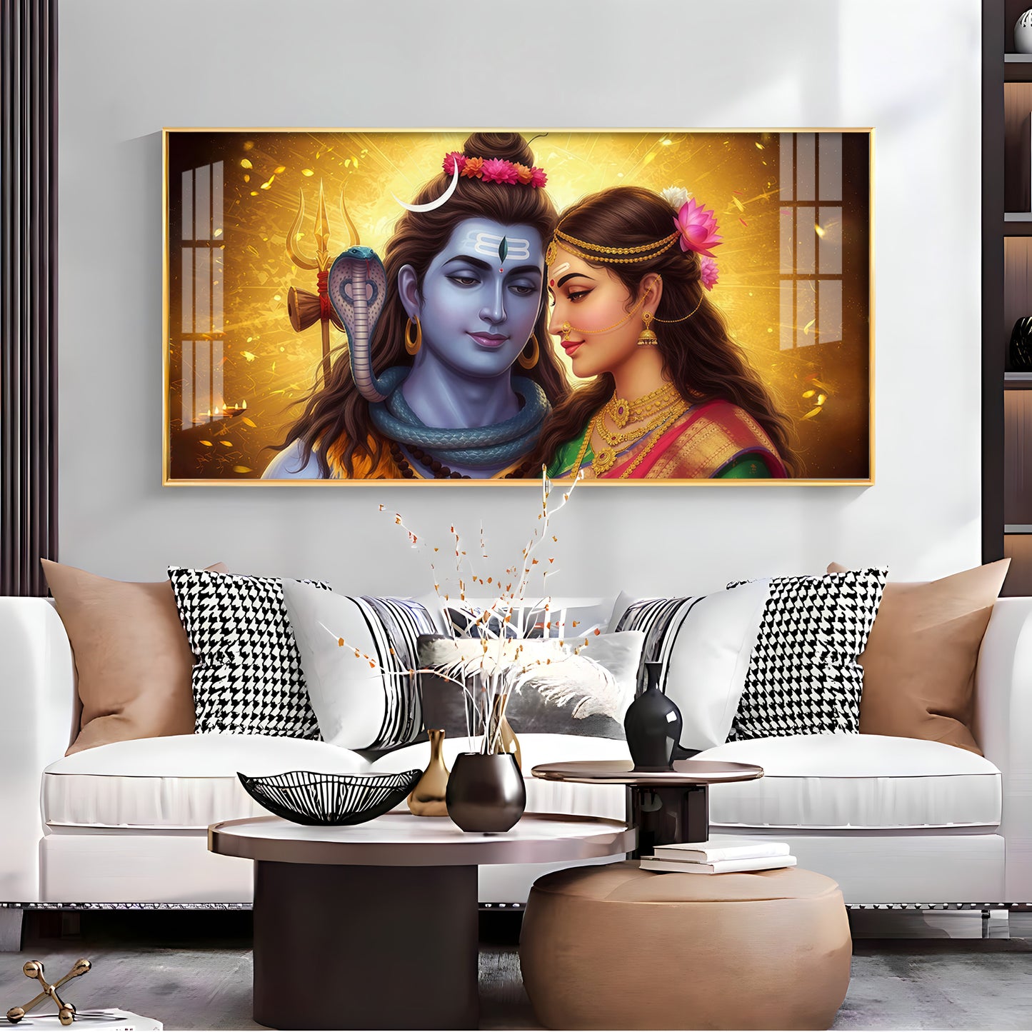 Divine Shiv Paravati Premium Acrylic Horizontal Wall Art