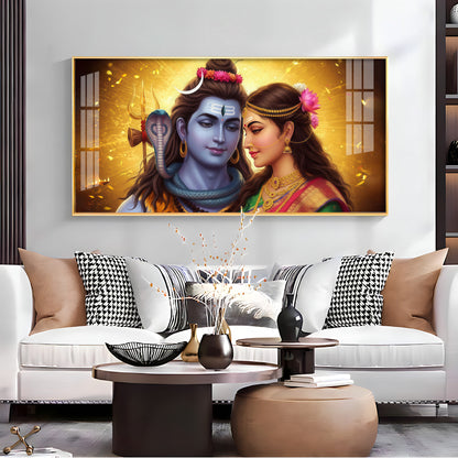 Divine Shiv Paravati Premium Acrylic Horizontal Wall Art