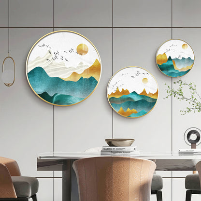 Mountain Scenery Premium Acrylic Round Wall Art (Set of 3)