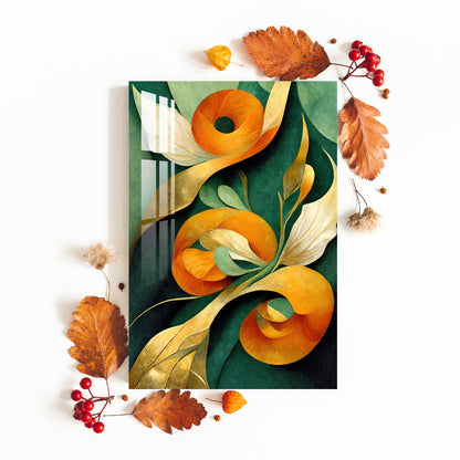 Orange & Green Botanical Acrylic Wall Art