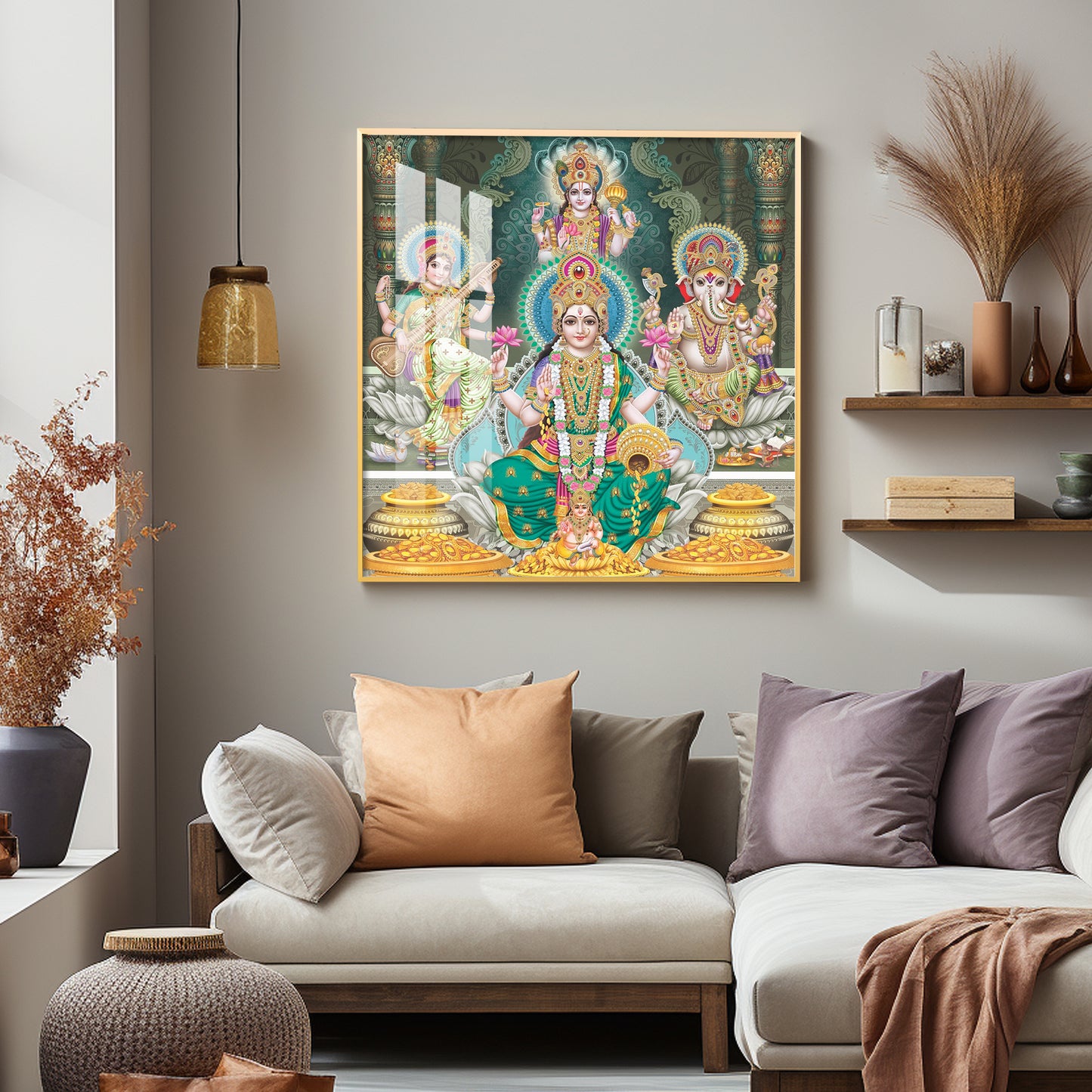 Divine Essence Of Supreme Deities Premium Acrylic Square Wall Art