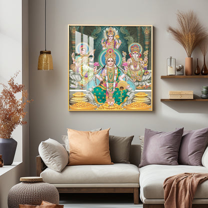 Divine Essence Of Supreme Deities Premium Acrylic Square Wall Art
