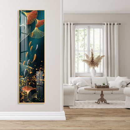 Ginkgo Biloba Leaves & Fish Premium Acrylic Vertical Wall Art
