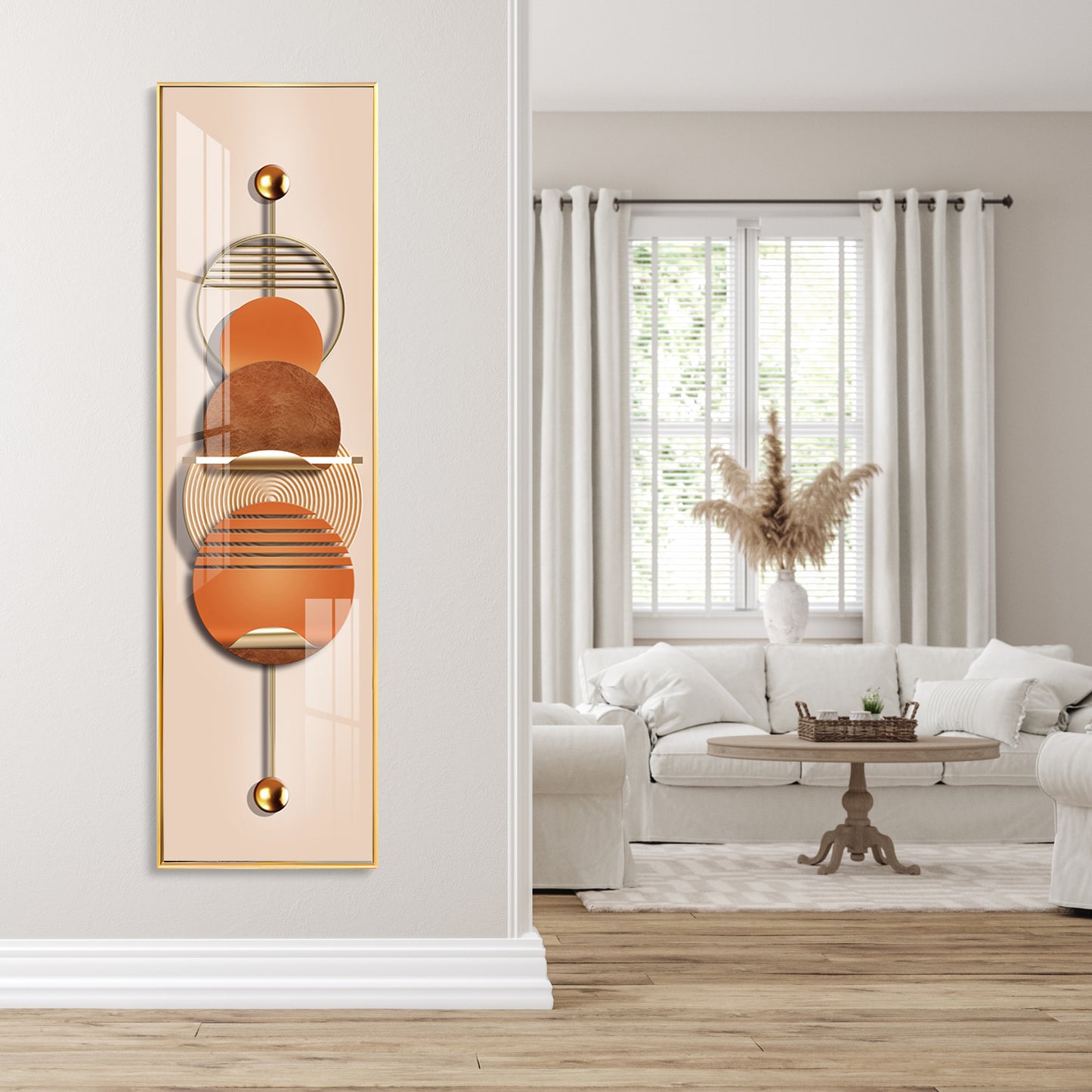 Creative Decor Abstract Geometry Premium Acrylic Vertical Wall Art