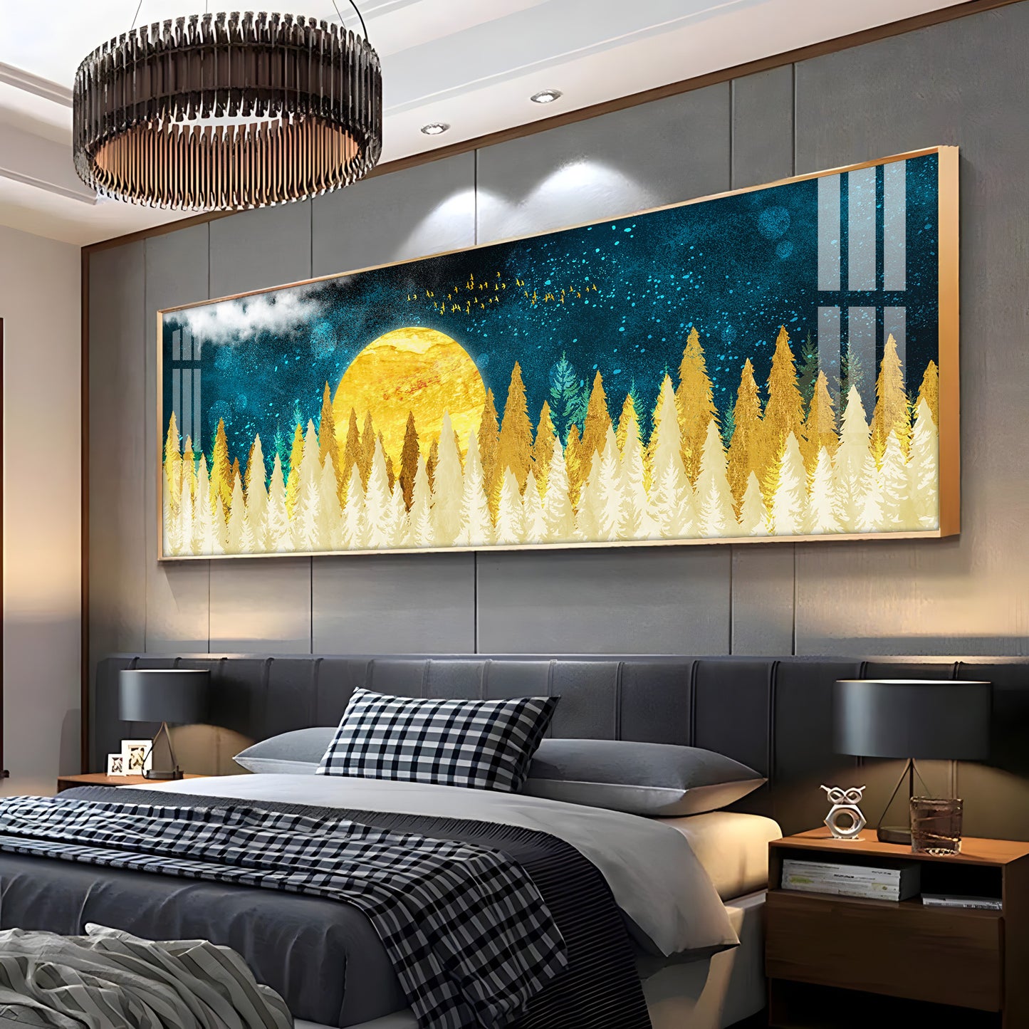 Golden Nightscape Premium Acrylic Horizontal Wall Art