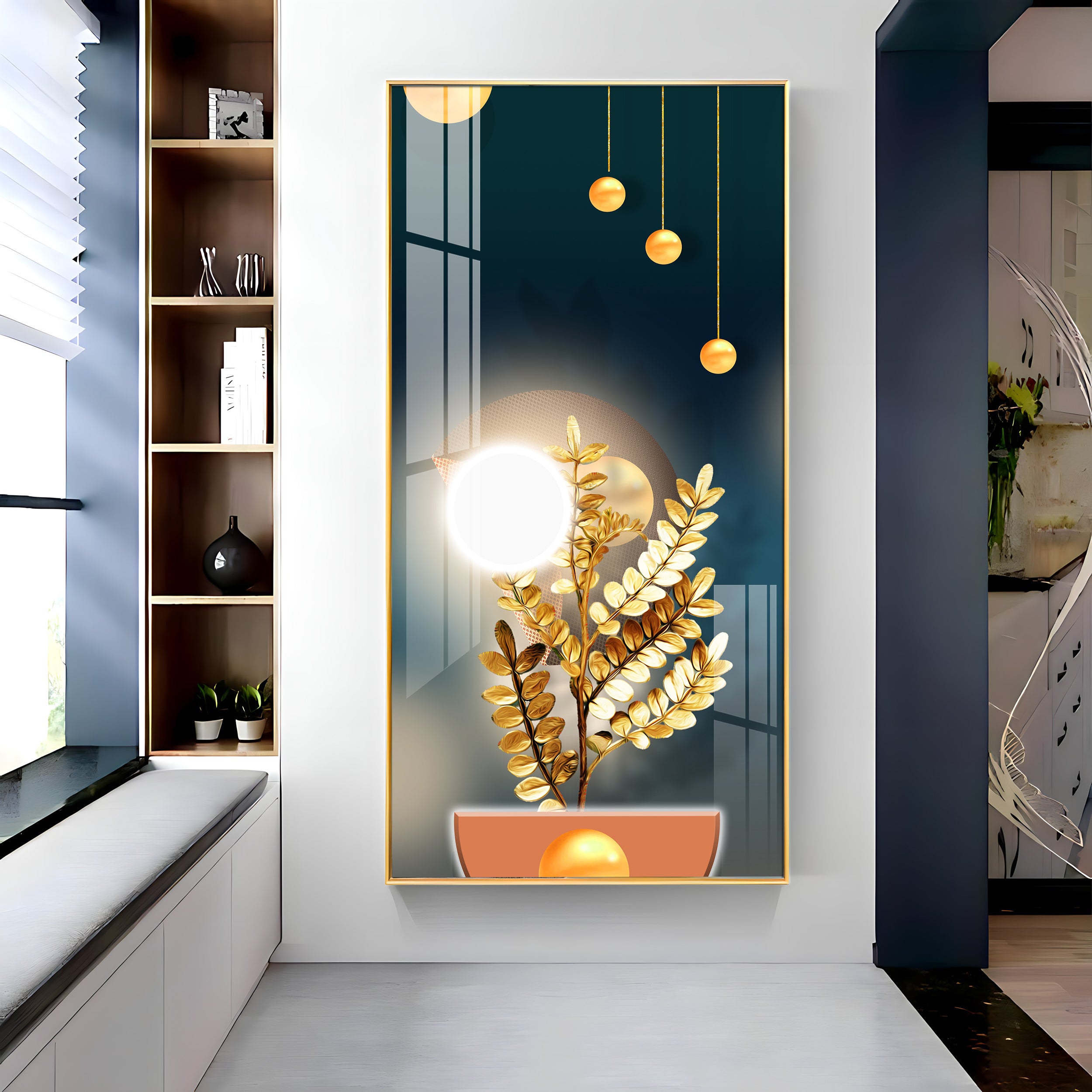Glowing Plant Premium Acrylic Vertical Wall Art