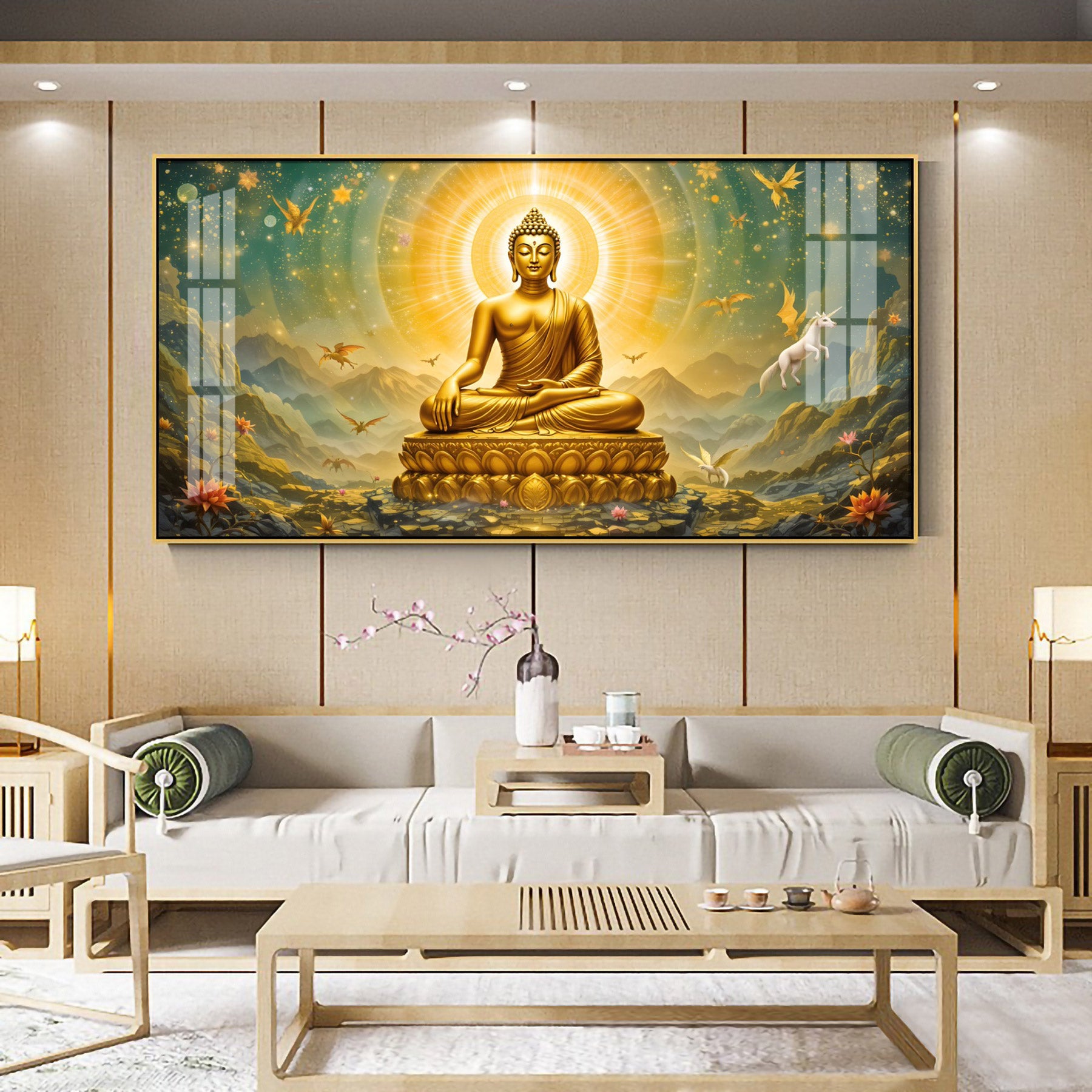 Cloudscape Buddha Premium Acrylic Horizontal Wall Art