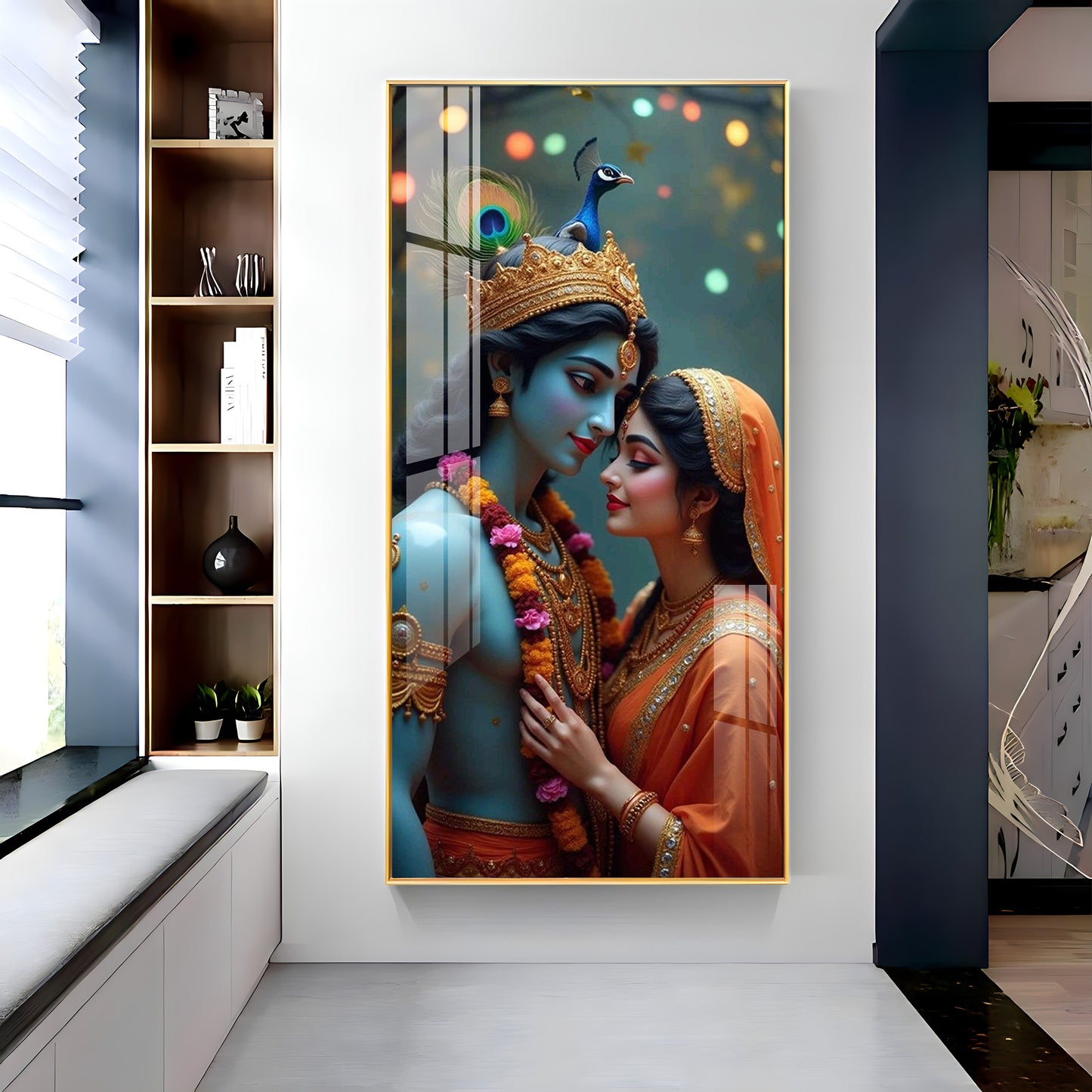 Radha Krishna Togetherness Premium Acrylic Wall Art