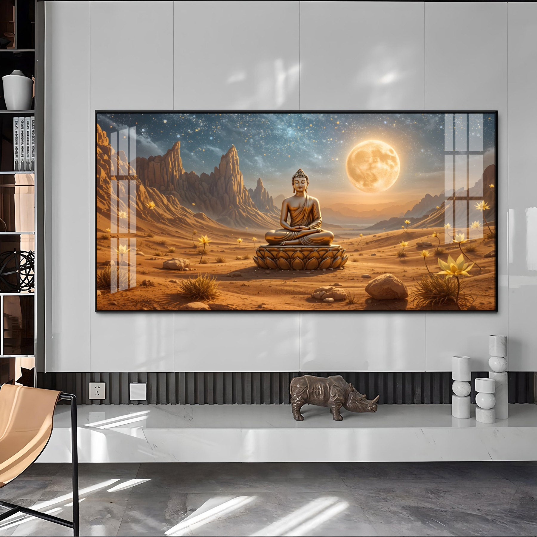 Buddha's Desert Harmony Premium Acrylic Horizontal Wall Art