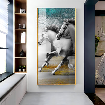 Arabian White Horse Premium Acrylic Vertical Wall Art