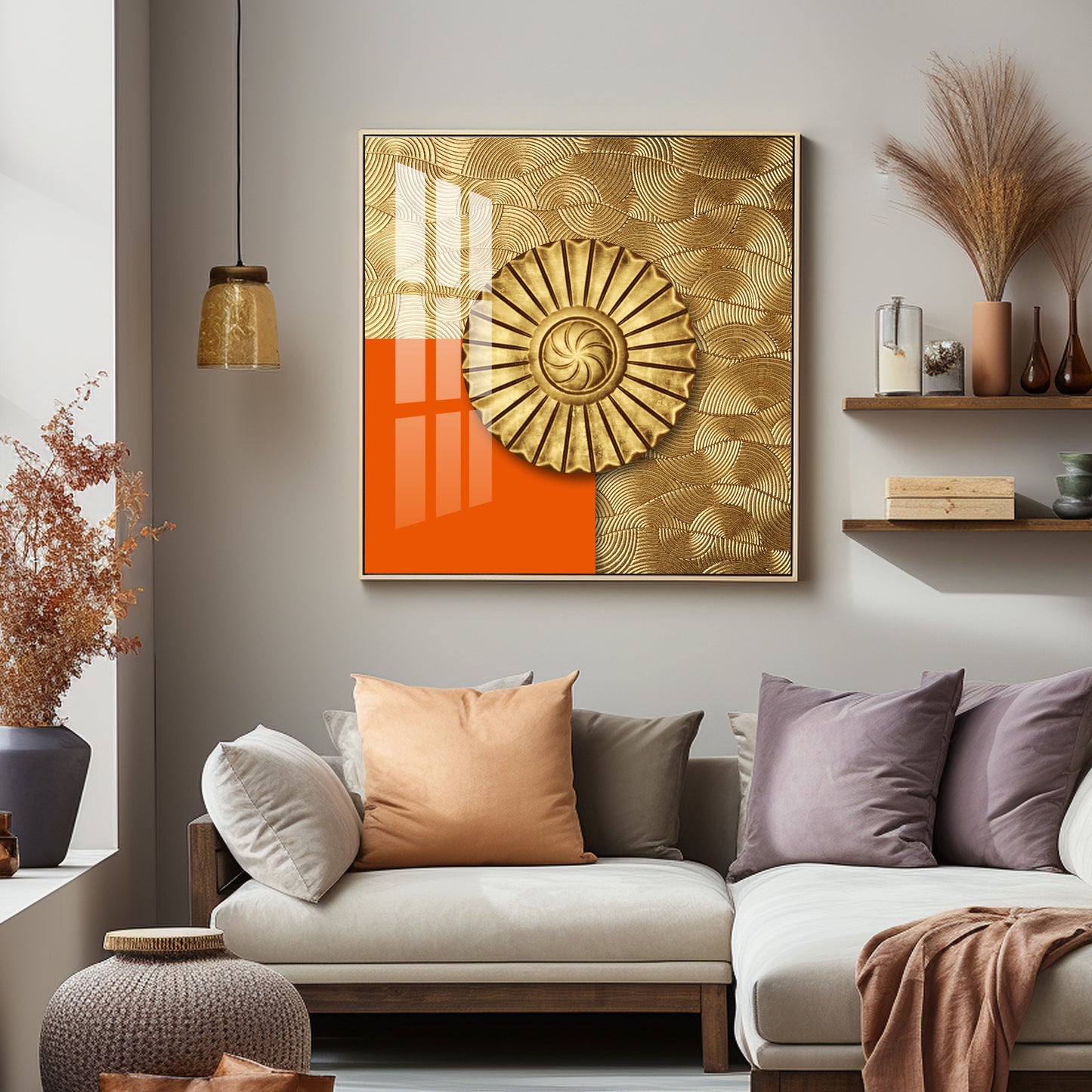 Luxury Golden Mandala Premium Acrylic Square Wall Art