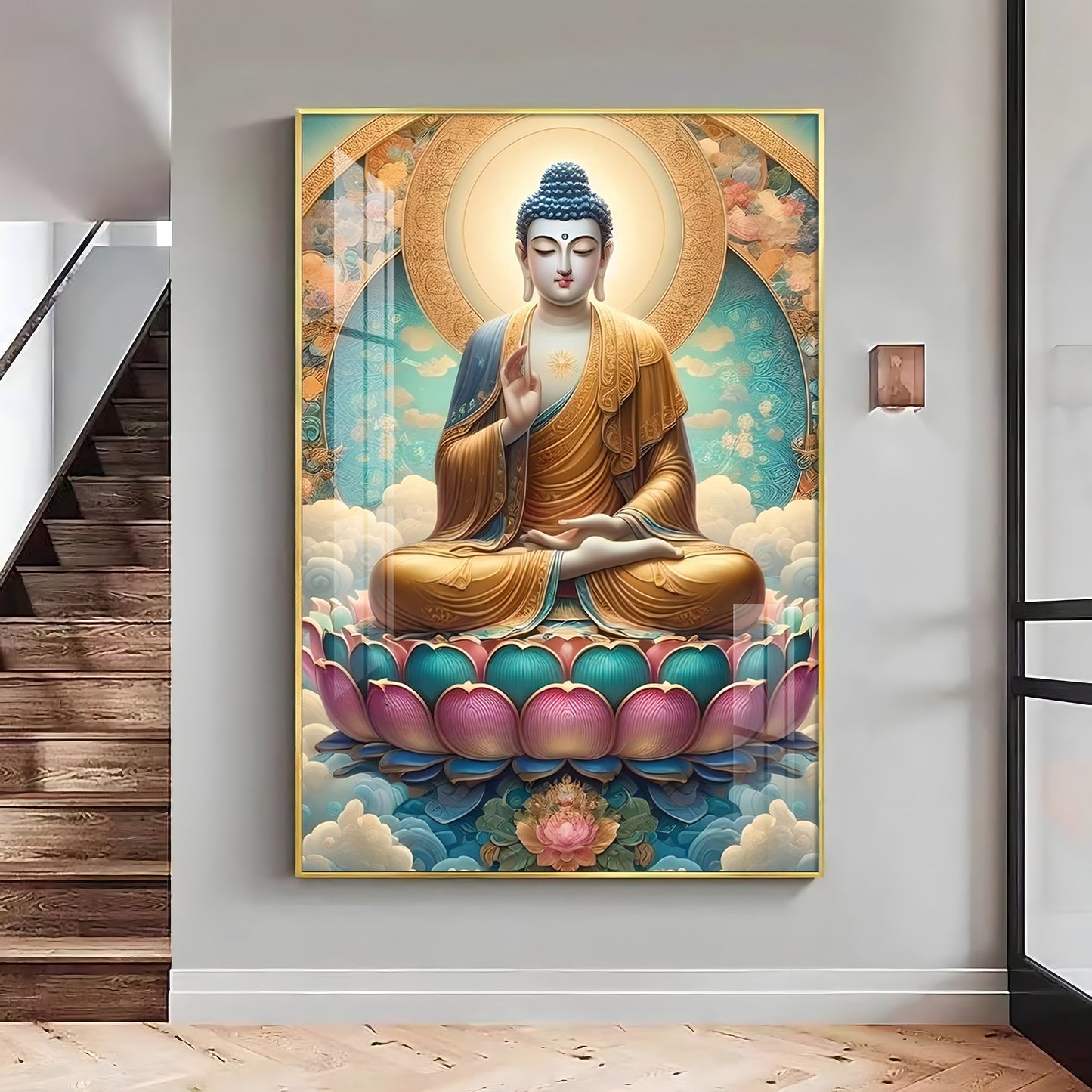 Serene Lotus Buddha Premium Vertical Acrylic Wall Art