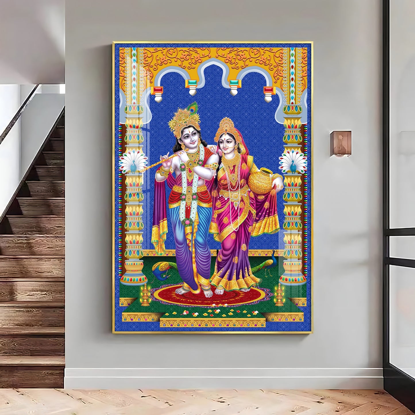 Radha and Krishna Essence Premium Acrylic Vertical Wall Art