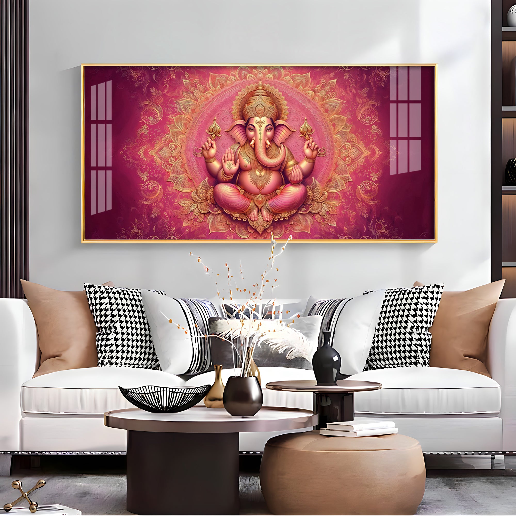 Lord Ganesha Giving Blessing Premium Acrylic Horizontal Wall Art