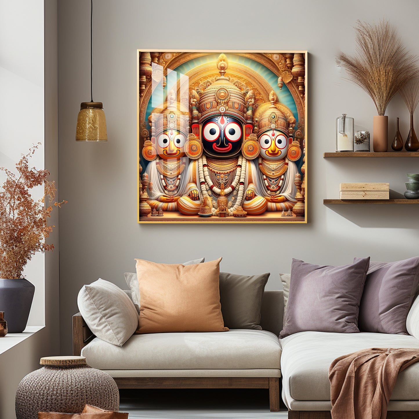 Celestial Harmony of Lord Jagannath Premium Acrylic Square Wall Art