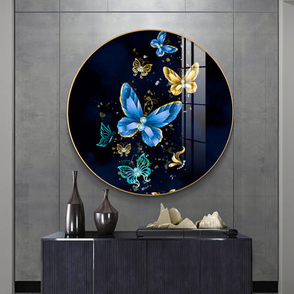 Butterfly Haven Premium Acrylic Round Wall Art