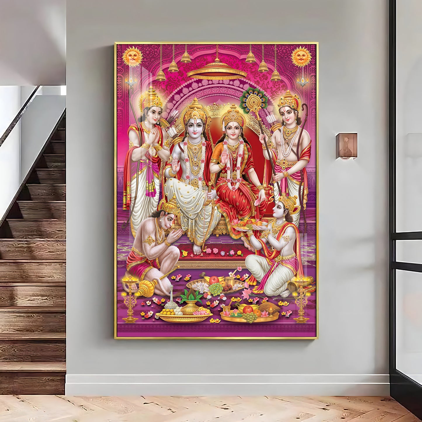 Ram Sita Darbar Premium Acrylic Vertical Wall Art