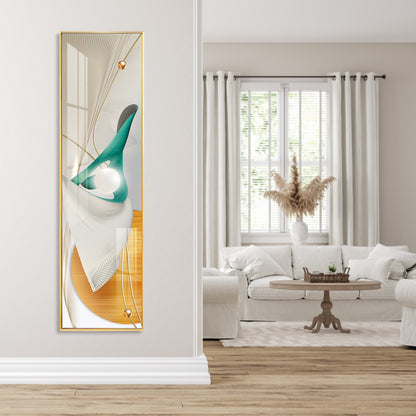 Nordic Abstract Golden Premium Acrylic Vertical Wall Art