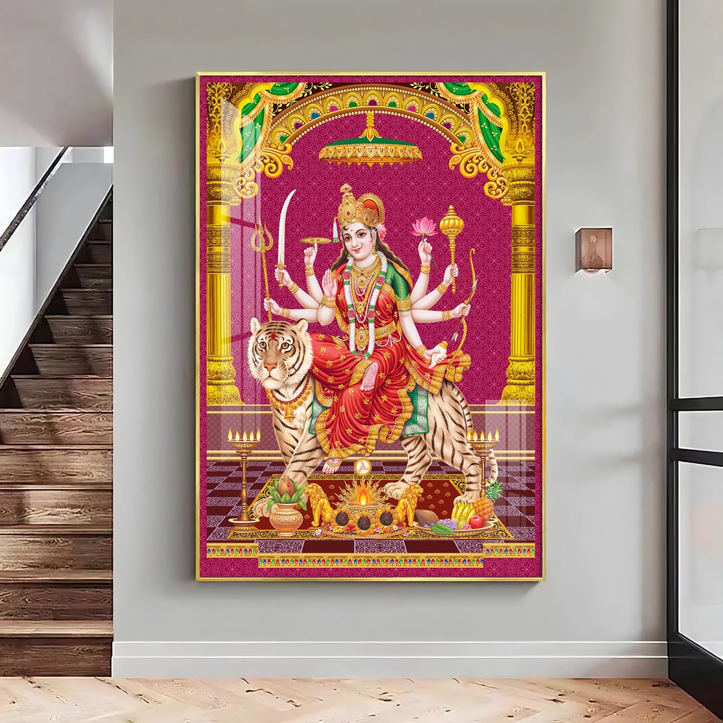 Maa Durga Spirit Premium Acrylic Vertical Wall Art