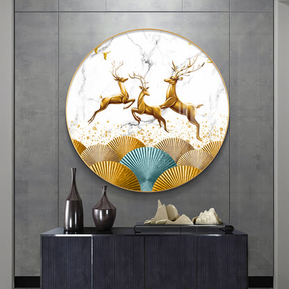 Enchanted Deer Premium Acrylic Round Wall Art