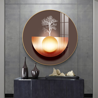 Reflective Arbor Premium Acrylic Round Wall Art