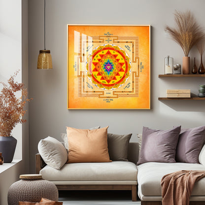 Shree Yantra Premium Acrylic Square Wall Art