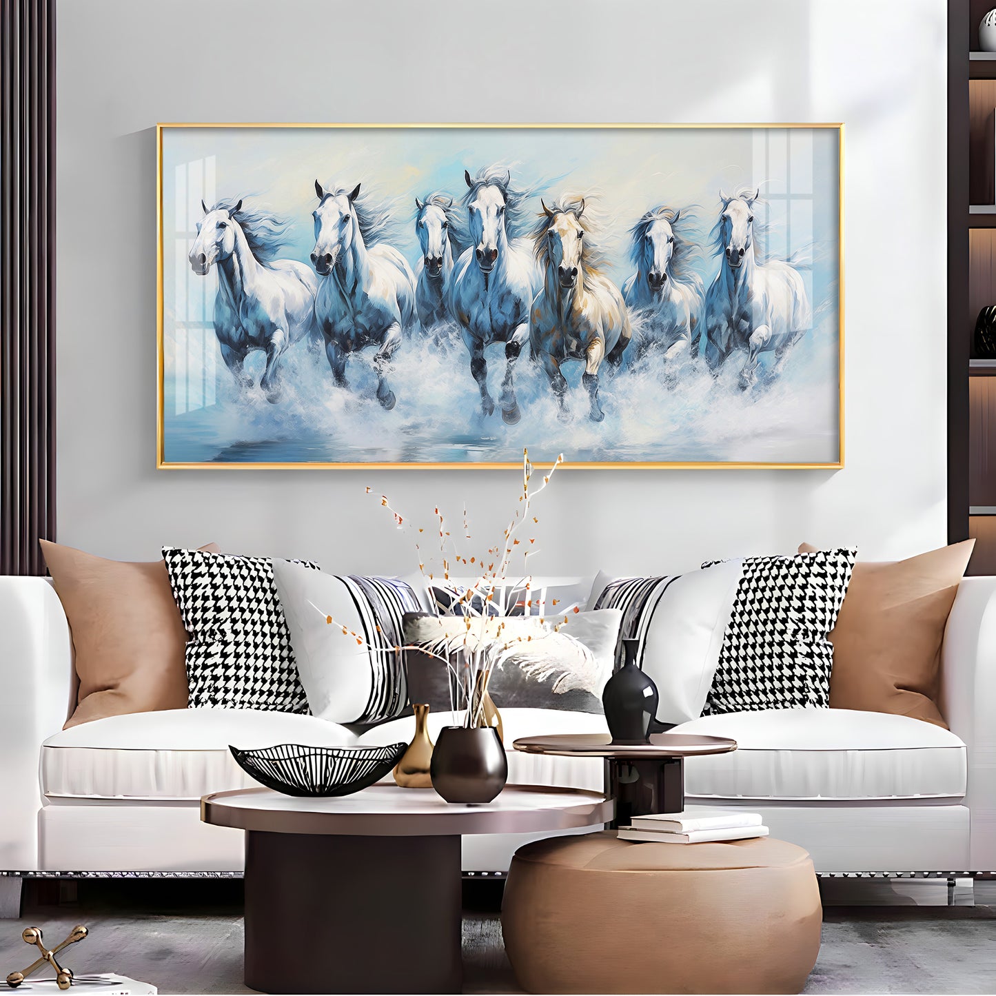 Fairytale Seven Horses Premium Acrylic Horizontal Wall Art