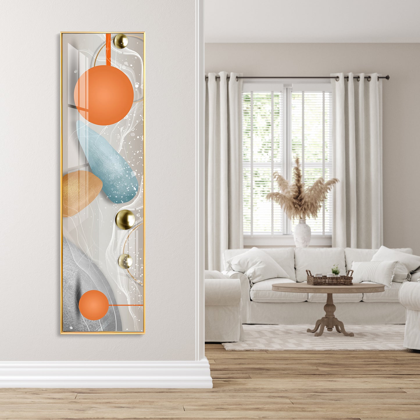 Illustration Geometric Modern Blocks Premium Acrylic Vertical Wall Art