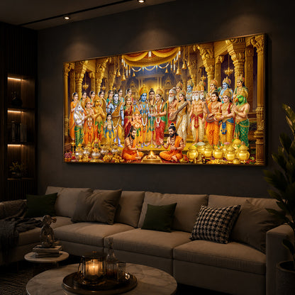 Srinivasa Kalyanam Modern Luxury Backlight Horizontal Wall Art