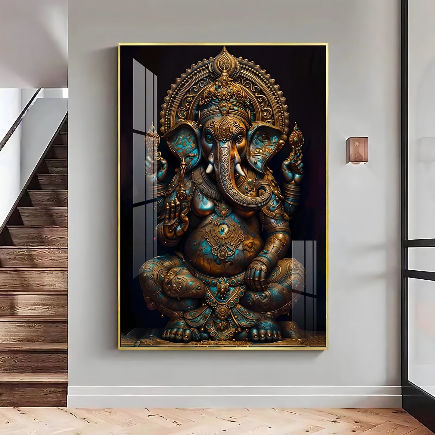 Lord Ganesha Premium Acrylic Vertical Wall Art