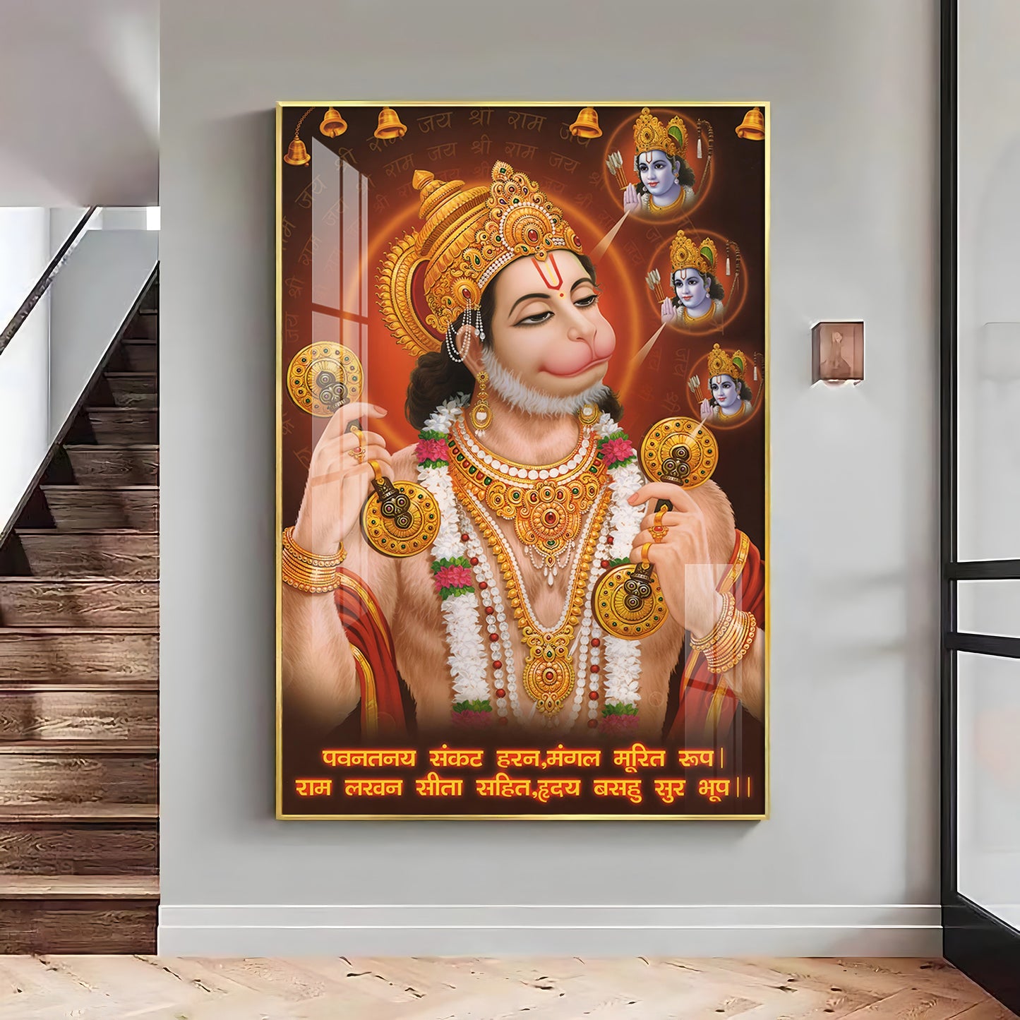 Wisdom of Hanuman Premium Vertical Acrylic Wall Art