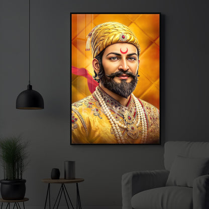 Chhatrapati Shivaji Modern Luxury Backlight Vertical Wall Art