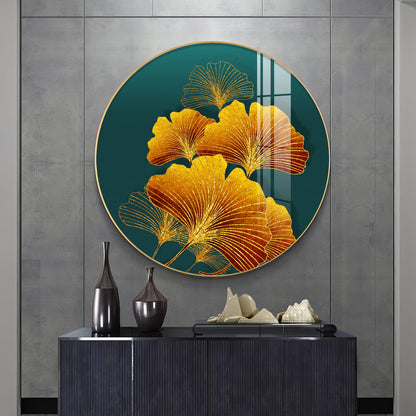 Sunlit Blossom Premium Acrylic Round Wall Art