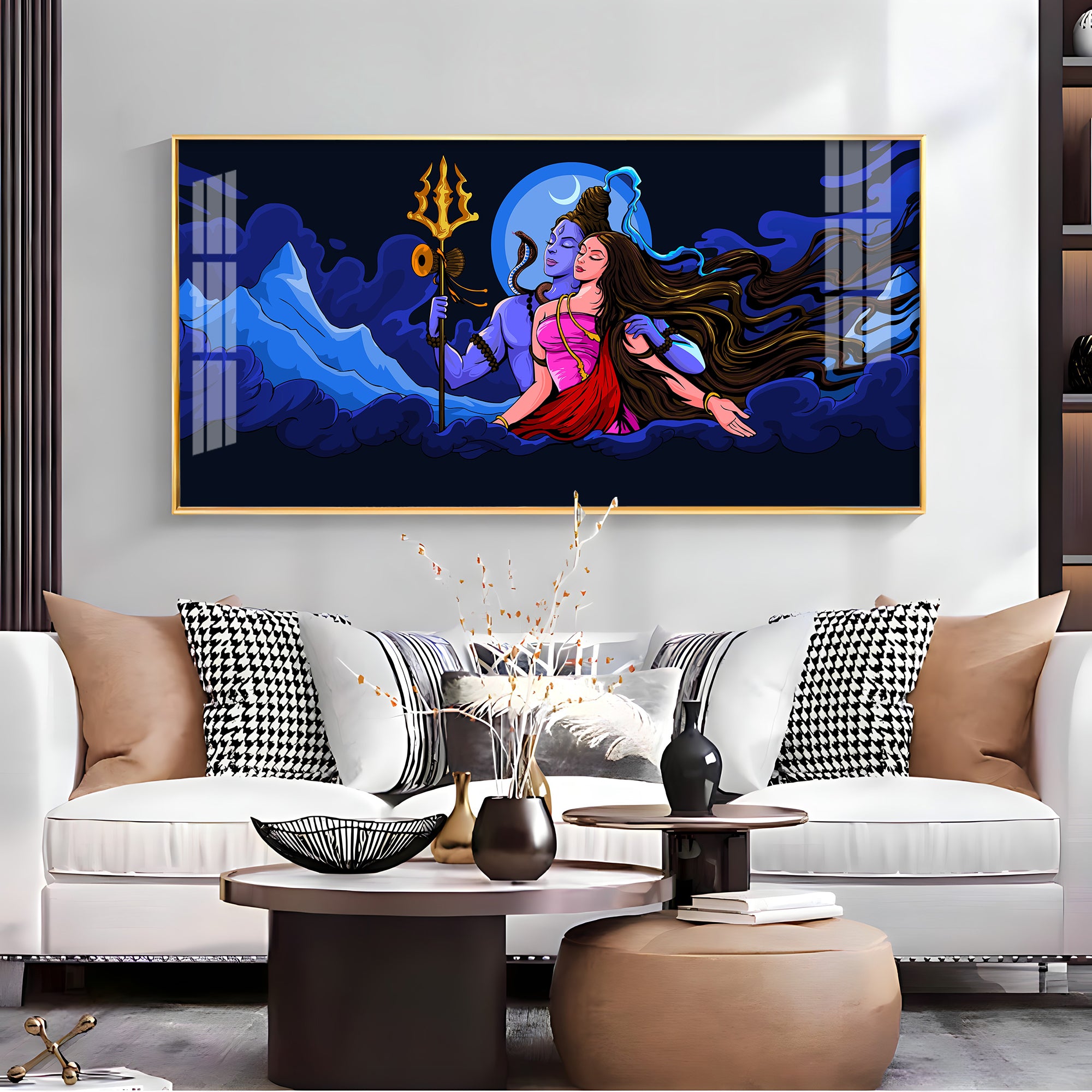 Shiv Shakti Premium Acrylic Horizontal Wall Art