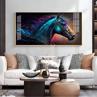 Neon Horse Premium Acrylic Horizontal Wall Art