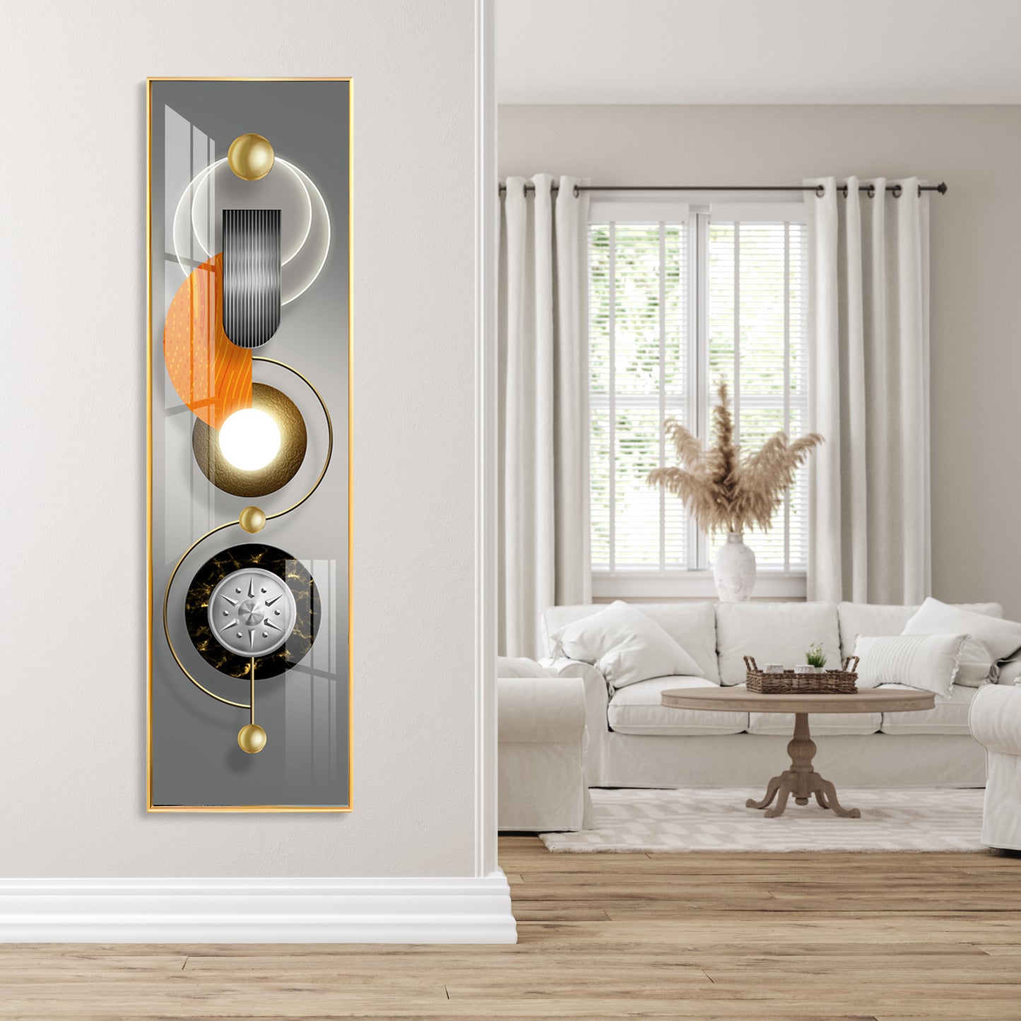 Abstract Geometric Circle Premium Acrylic Vertical Wall Art