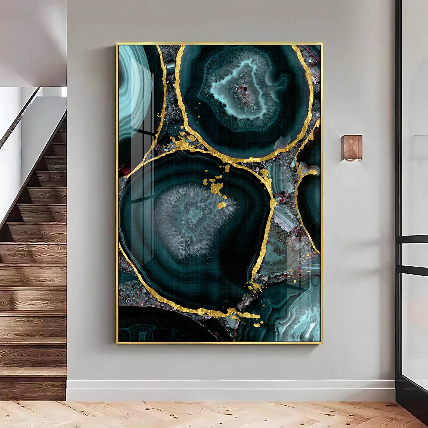 Abstract Art Agate Stone Premium Acrylic Vertical Wall Art