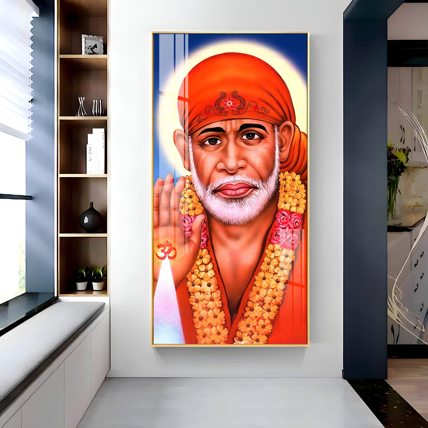 Jai Shree Sai Premium Acrylic Vertical Wall Art