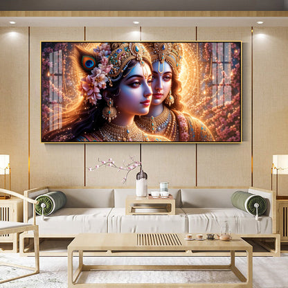 Portrait Of Radha Krishna Connection Premium Acrylic Horizontal Wall Art