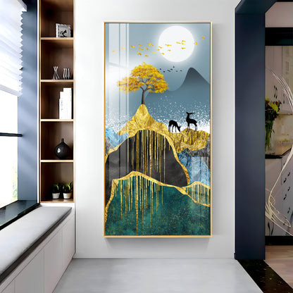 Moon & Mountains Premium Acrylic vertical Wall Art