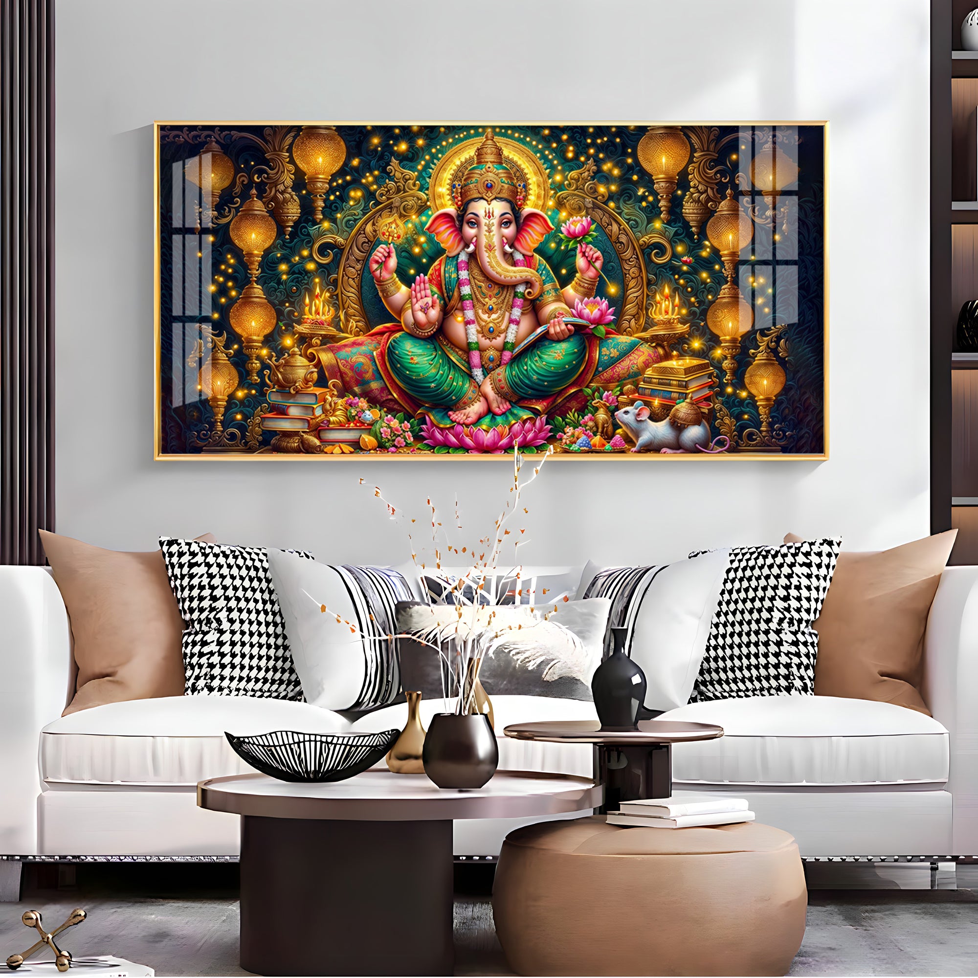 Lord Ganesha Radiance Premium Acrylic Horizontal Wall Art