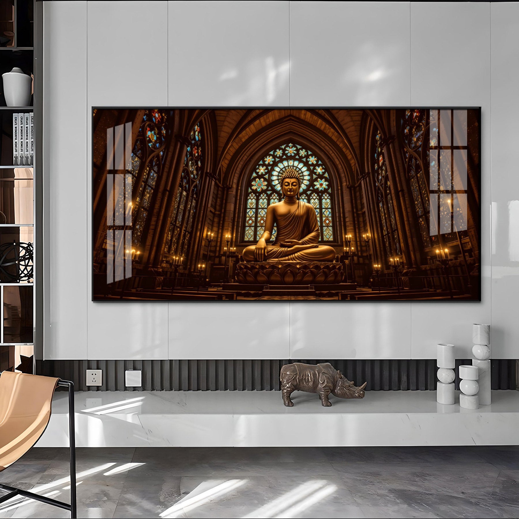 Majestic Buddha Premium Acrylic Horizontal Wall Art