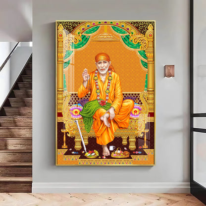 Divine Sai Baba Premium Acrylic Vertical Wall Art