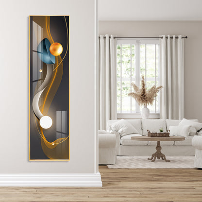 Blue Ember Radiance Premium Acrylic Vertical Wall Art