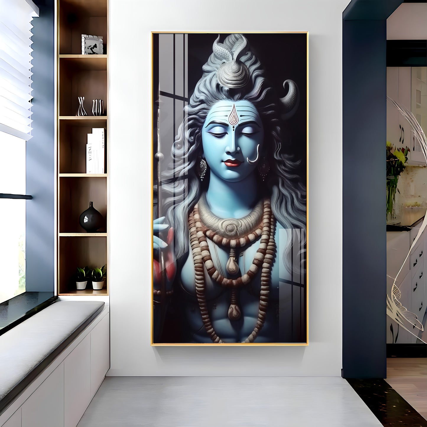 Shiv Shambhu Premium Acrylic Vertical Wall Art